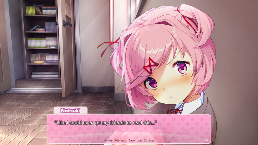 Doki Doki Literature Club dialogue scene