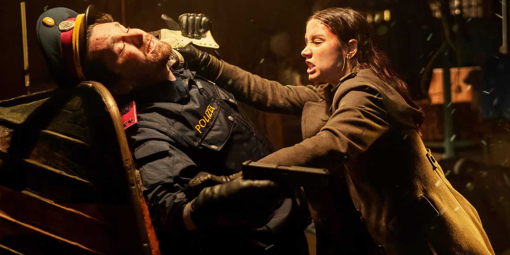 Ballerina's Eve Macarro stabbing a police officer in the neck