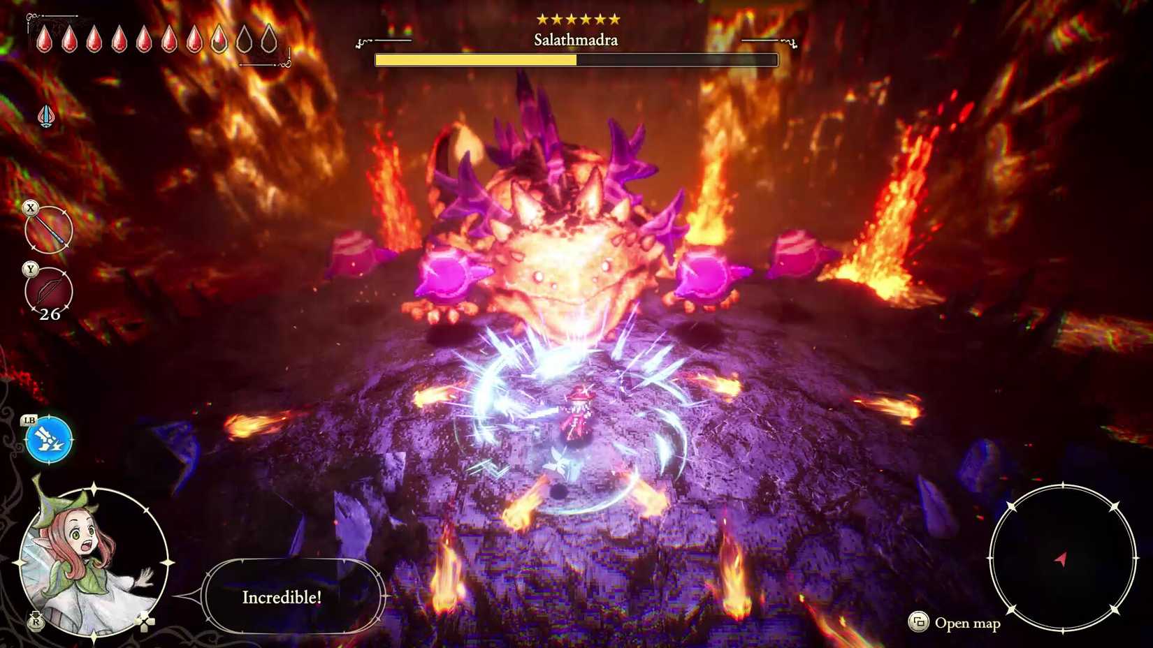 The player in combat in The Adventures of Elliot.